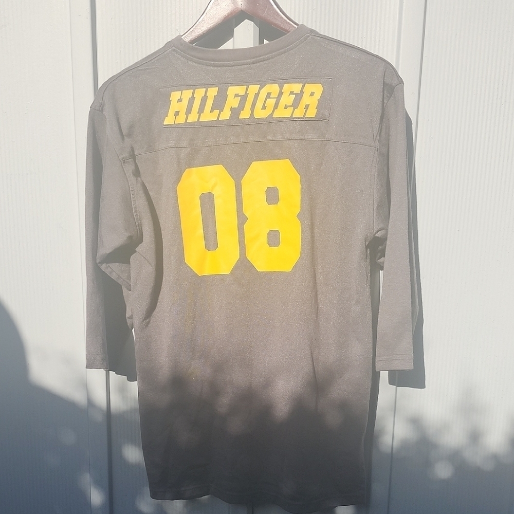Y2k Tommy Hilfiger Athletics Gray Shirt - Picture 8 of 11